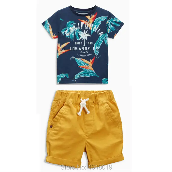 New 2018 Brand 100% Cotton Summer Baby Boys Clothes Set 2pcs Children Clothing Suit Bebe Kids Short Sleeve Clothes Set Baby Boys 44
