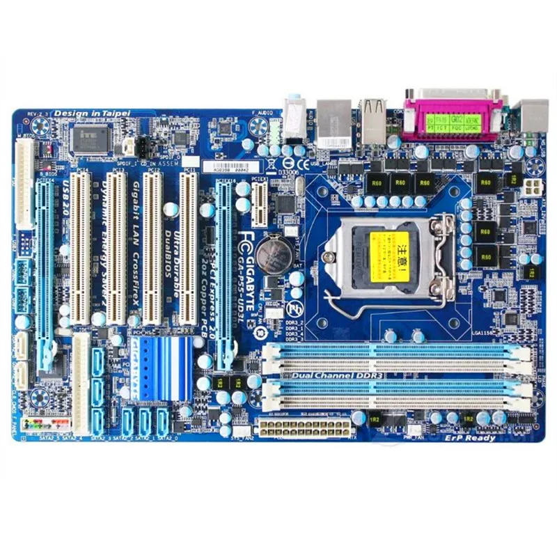 Оригинальная Материнская плата Gigabyte для настольного ПК с процессором H55 LGA 1156 i5 i7