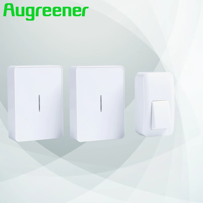 Augreener bell door wireless home tones 1 button 2 receivers buttons waterproof free shipping no battery doorbell
Augreener bell door wireless home tones 1 button 2 receivers buttons waterproof free shipping no battery doorbell