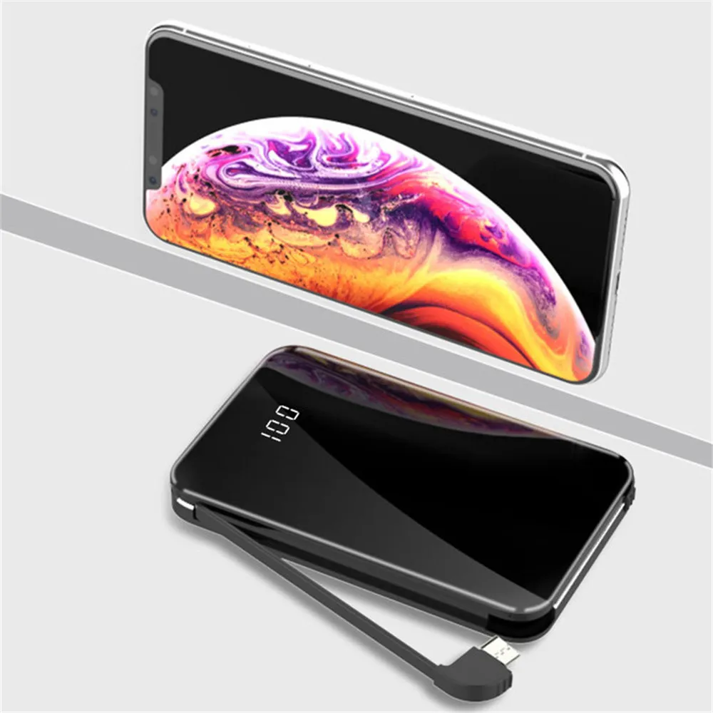Mini Power Bank 8000mAh Portable Dual charging line External Battery For iPhone X XR XS MAX Quick Charger
Mini Power Bank 8000mAh Portable Dual charging line External Battery For iPhone X XR XS MAX Quick Charger