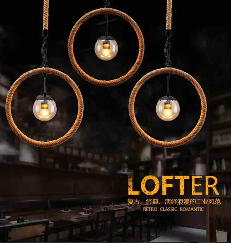 Industrial Vintage Loft Style Circle Hemp Rope Pendant Light Restaurant Decoration Light Coffee Shop Retro Light Free Shipping
Industrial Vintage Loft Style Circle Hemp Rope Pendant Light Restaurant Decoration Light Coffee Shop Retro Light Free Shipping