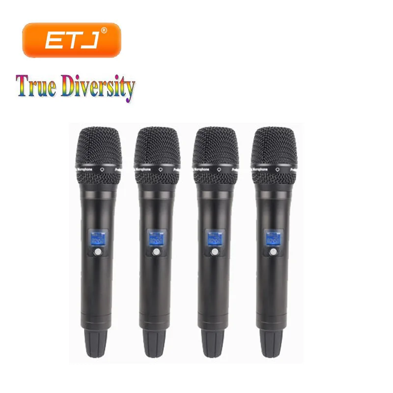 

4 Channels True Diversity Professional UHF Wireless Microphone 4 Transmitter 4 Receiver For Stage Performance Microphone UK1000