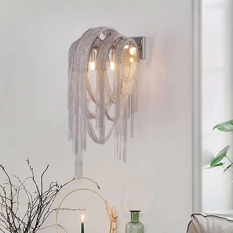 Modern Chain Gold Light for Wall Lamp Aluminum Wall Light Outdoor Silver Wall Sconces Light Aisle Lamp Hallway Porch Light
Modern Chain Gold Light for Wall Lamp Aluminum Wall Light Outdoor Silver Wall Sconces Light Aisle Lamp Hallway Porch Light