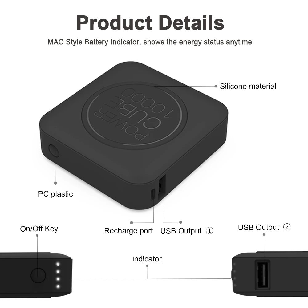 Портативное зарядное устройство MIPOW портативное с двумя USB портами 2 4 А 10000