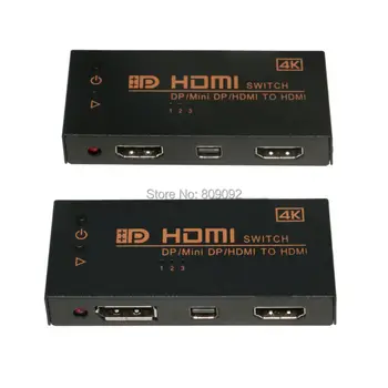 4k 3D Mini 3 Port MINI dp hdmi to HDMI Switch Switcher 3 in 1 out HDMI Distributor Splitter For HDTV PS3 XBOX/PC Laptop
4k 3D Mini 3 Port MINI dp hdmi to HDMI Switch Switcher 3 in 1 out HDMI Distributor Splitter For HDTV PS3 XBOX/PC Laptop