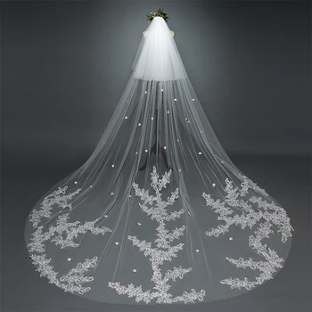 Wedding Veil Cathedral with Comb One Layer White/Ivory Bridal Veils Appliques Edge Tulle 3M Long Women Accessories Velo da sposa
Wedding Veil Cathedral with Comb One Layer White/Ivory Bridal Veils Appliques Edge Tulle 3M Long Women Accessories Velo da sposa