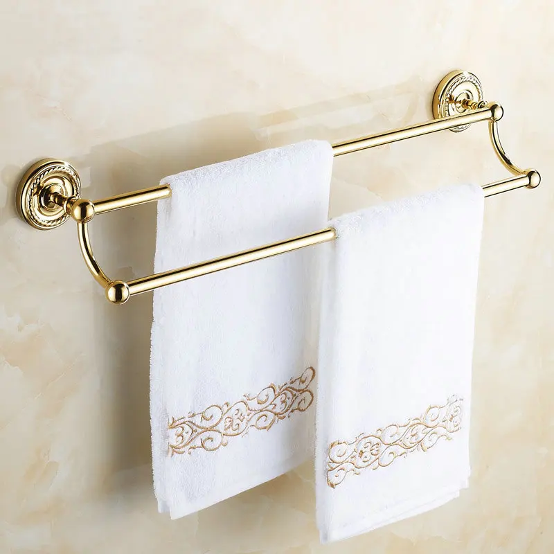 Golden Polished Double Towel Bar Brass Wall Mounted Towel Shelf Bathroom Accessories 07DTB
Golden Polished Double Towel Bar Brass Wall Mounted Towel Shelf Bathroom Accessories 07DTB