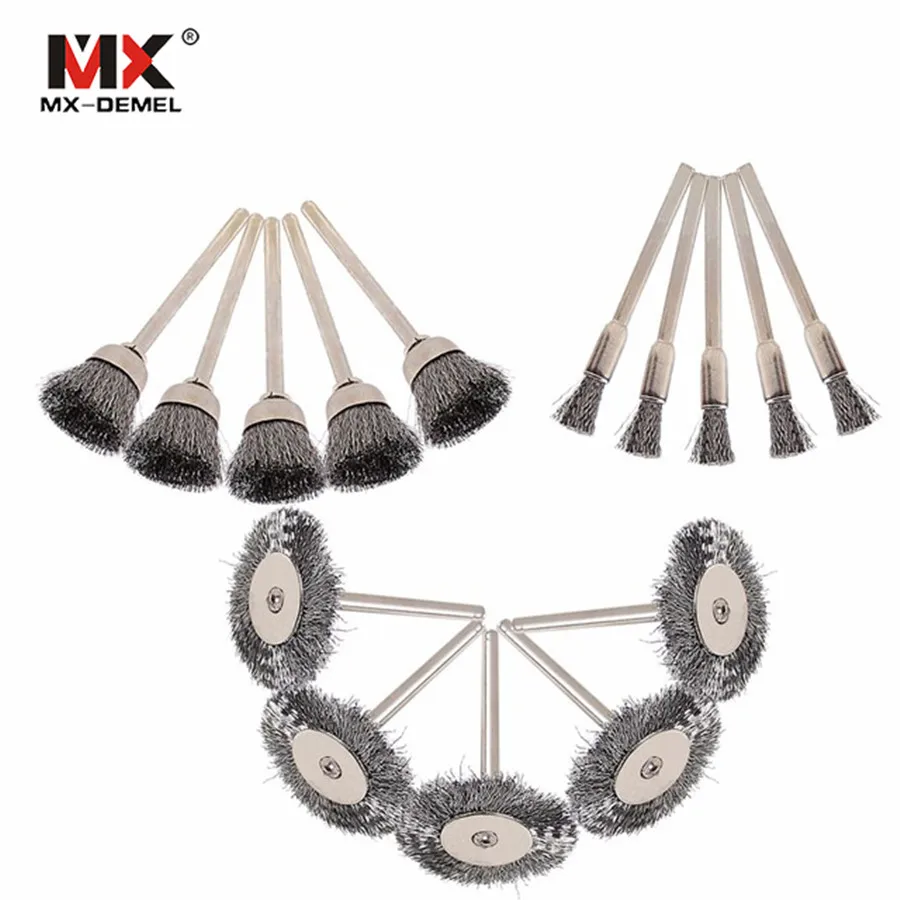 15Pcs Steel Wire Wheel Dremel Wire Brush Burr Abrasive Head Deburring for Drill Tools Wheels Dremel Tools Accessories
15Pcs Steel Wire Wheel Dremel Wire Brush Burr Abrasive Head Deburring for Drill Tools Wheels Dremel Tools Accessories
