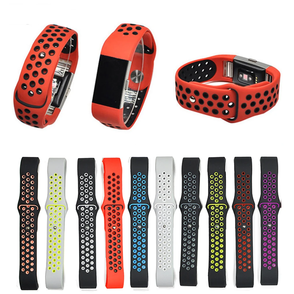 Dual Colors Wristband Mesh Sport Strap Silicone Replacement Rubber Blacelet Chain Watch Belt for charge 2
Dual Colors Wristband Mesh Sport Strap Silicone Replacement Rubber Blacelet Chain Watch Belt for charge 2