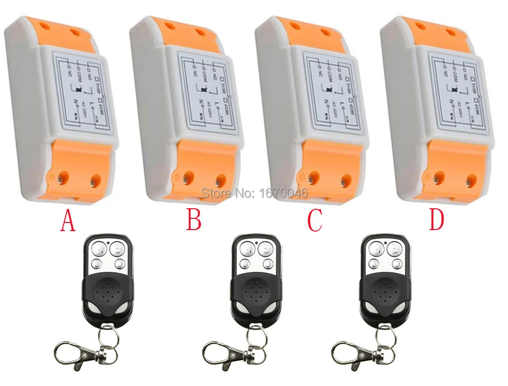 AC 220V Wireless Remote Control Switch System 4 Receiver 3Transmitter Learning Code Momentary Latched adjusted 10A Transmitter
AC 220V Wireless Remote Control Switch System 4 Receiver 3Transmitter Learning Code Momentary Latched adjusted 10A Transmitter