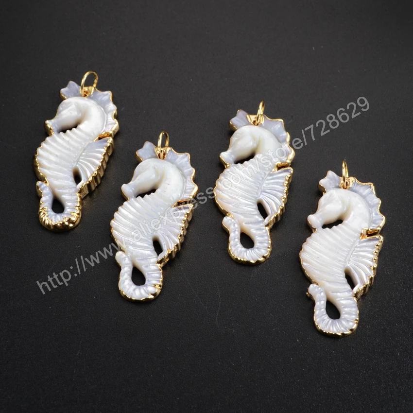 BOROSA Design 5PCS Gold Color Natural White Shell Carved Sea Horse Charm For Women's Jewelry Making G1200
BOROSA Design 5PCS Gold Color Natural White Shell Carved Sea Horse Charm For Women's Jewelry Making G1200
