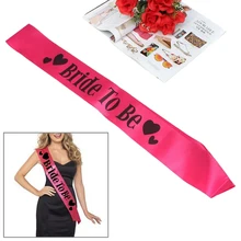 1 x bride noiva a betering lettering sash conjuntos de noiva noiva para ser cetim sash partywomen hen festa ajuste vestido doces favores decoração(China)