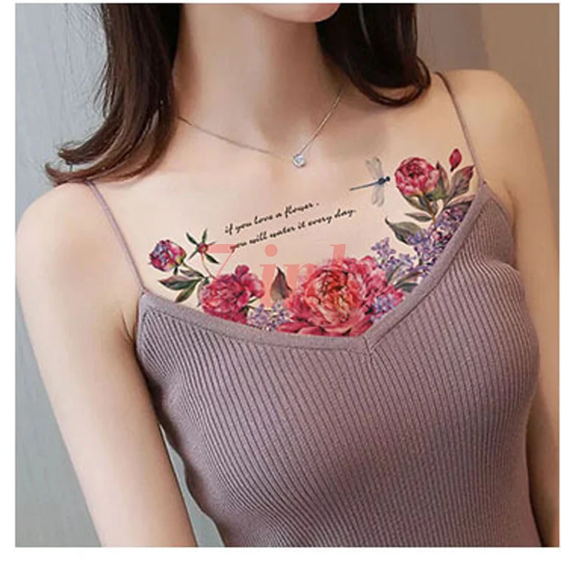 Waterproof Temporary Tattoo sticker rose purple flower dragonfly On the clavicle tattoo flash tatoo fake tattoos for women
Waterproof Temporary Tattoo sticker rose purple flower dragonfly On the clavicle tattoo flash tatoo fake tattoos for women