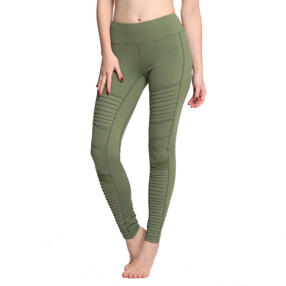 2017-New-Green-Moto-Yoga-Leggings-Mesh-Patchwork-Yoga-Pants-for-Women-High-Waist-Sports-Pants
