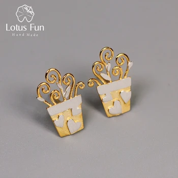 Lotus Fun Real 925 Sterling Silver Handmade Designer Fine Jewelry Lovely Romantic Flower Pot Design Stud Earrings for Women
Lotus Fun Real 925 Sterling Silver Handmade Designer Fine Jewelry Lovely Romantic Flower Pot Design Stud Earrings for Women