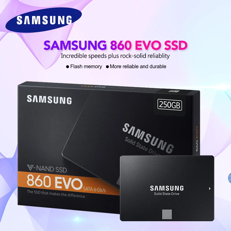SAMSUNG SSD 860 EVO 250GB 500GB Internal Solid State Disk HDD Hard Drive SATA3 2.5 inch Laptop Desktop PC TLC disco duro 250 GB
SAMSUNG SSD 860 EVO 250GB 500GB Internal Solid State Disk HDD Hard Drive SATA3 2.5 inch Laptop Desktop PC TLC disco duro 250 GB