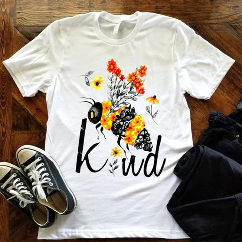 Bee Kind Harajuku T Shirt Women Cute Sunflower Graphic Tees O-Neck Short Sleeve Summer T-Shirt Casual Female Vogue T-Shirts
Bee Kind Harajuku T Shirt Women Cute Sunflower Graphic Tees O-Neck Short Sleeve Summer T-Shirt Casual Female Vogue T-Shirts