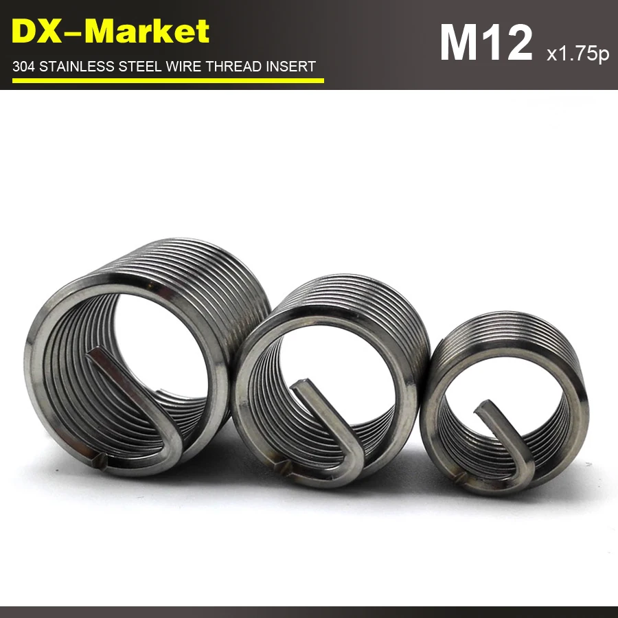 

m12*2D *1.75P , 30pcs , Damaged Thread Repair , 304 high strength stainless steel screw thread inserts