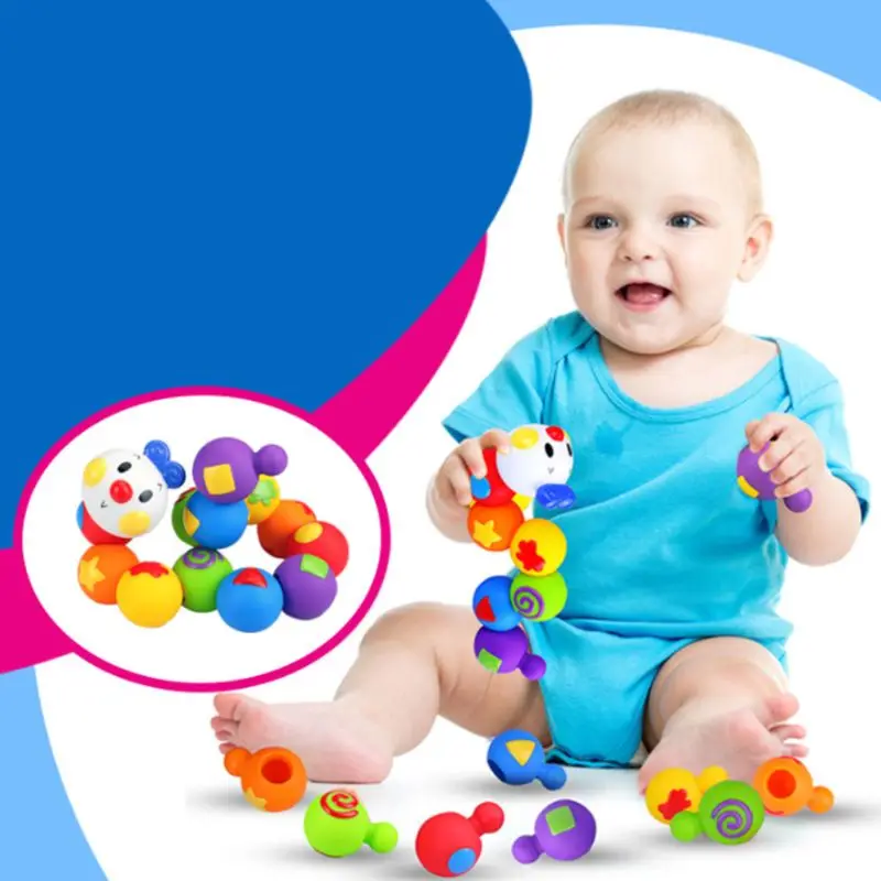 Bright Color Building Blocks Baby Grasping Brain Teaser Soft PVC Beads Assemble Bathing Ball Itelligence Development Educational
Bright Color Building Blocks Baby Grasping Brain Teaser Soft PVC Beads Assemble Bathing Ball Itelligence Development Educational