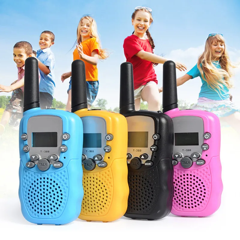 

1 pcs T-388 Walkie Talkie Toys For Children 0.5W 22CH LCD Display Two Way Kids Radio intercom For Kids Brithday Xmas Gift