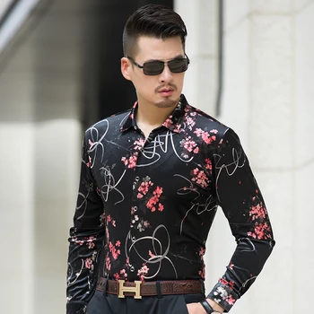 New arrival autumn 2017 mens velvet shirt fashion floral long sleeve clothes male gold velvet dress shirts
New arrival autumn 2017 mens velvet shirt fashion floral long sleeve clothes male gold velvet dress shirts