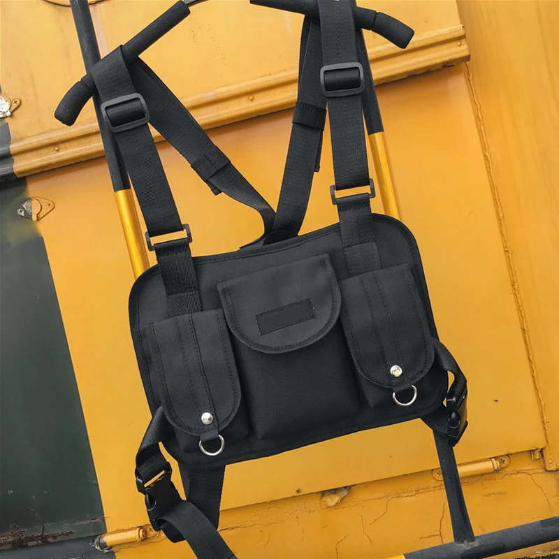 Fashion Style Black Chest Rig Waist Bag Hip Hop Street Wear Functional Tactical Chest Bag
Fashion Style Black Chest Rig Waist Bag Hip Hop Street Wear Functional Tactical Chest Bag