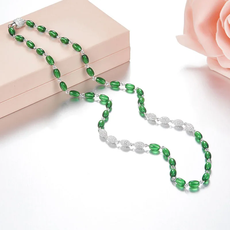 SLJELY Luxury Brand Design 925 Sterling Silver Cubic Zirconia Candy Necklace Women Blue Green Red Gems Strand Necklace Jewelry
SLJELY Luxury Brand Design 925 Sterling Silver Cubic Zirconia Candy Necklace Women Blue Green Red Gems Strand Necklace Jewelry