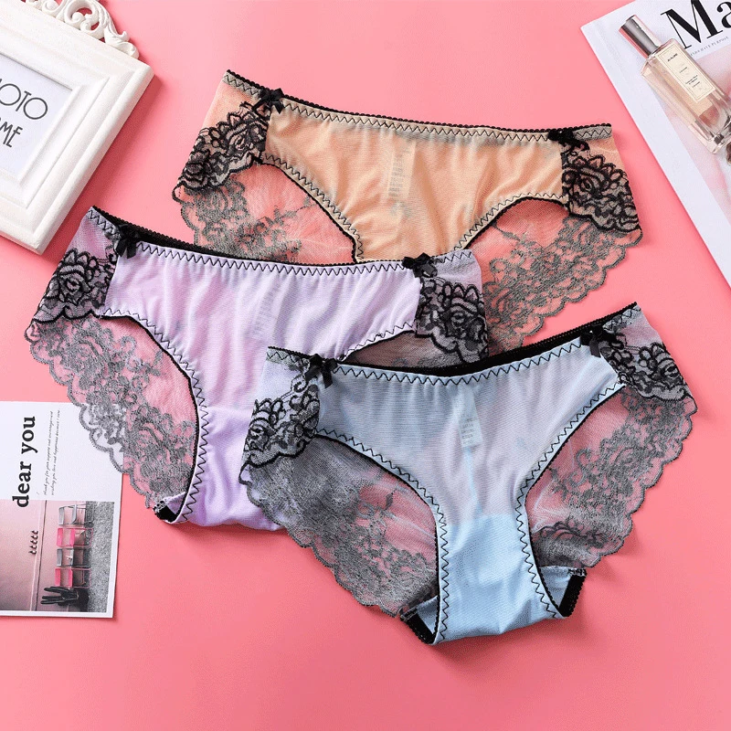 Deruilady Ultra-thin Embroidery Panties Low Rise Net Yarn Transparent Briefs Seamless Sexy Lingerie Soft Breathable Thin Panties
Deruilady Ultra-thin Embroidery Panties Low Rise Net Yarn Transparent Briefs Seamless Sexy Lingerie Soft Breathable Thin Panties