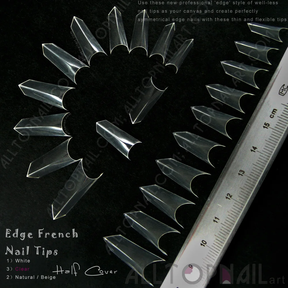 EDGE French False Nail Tips 100x Clear 'Edge' Style of Well-less Acrylic Artificial Fake Nail Art Tips - Free Shipping
EDGE French False Nail Tips 100x Clear 'Edge' Style of Well-less Acrylic Artificial Fake Nail Art Tips - Free Shipping