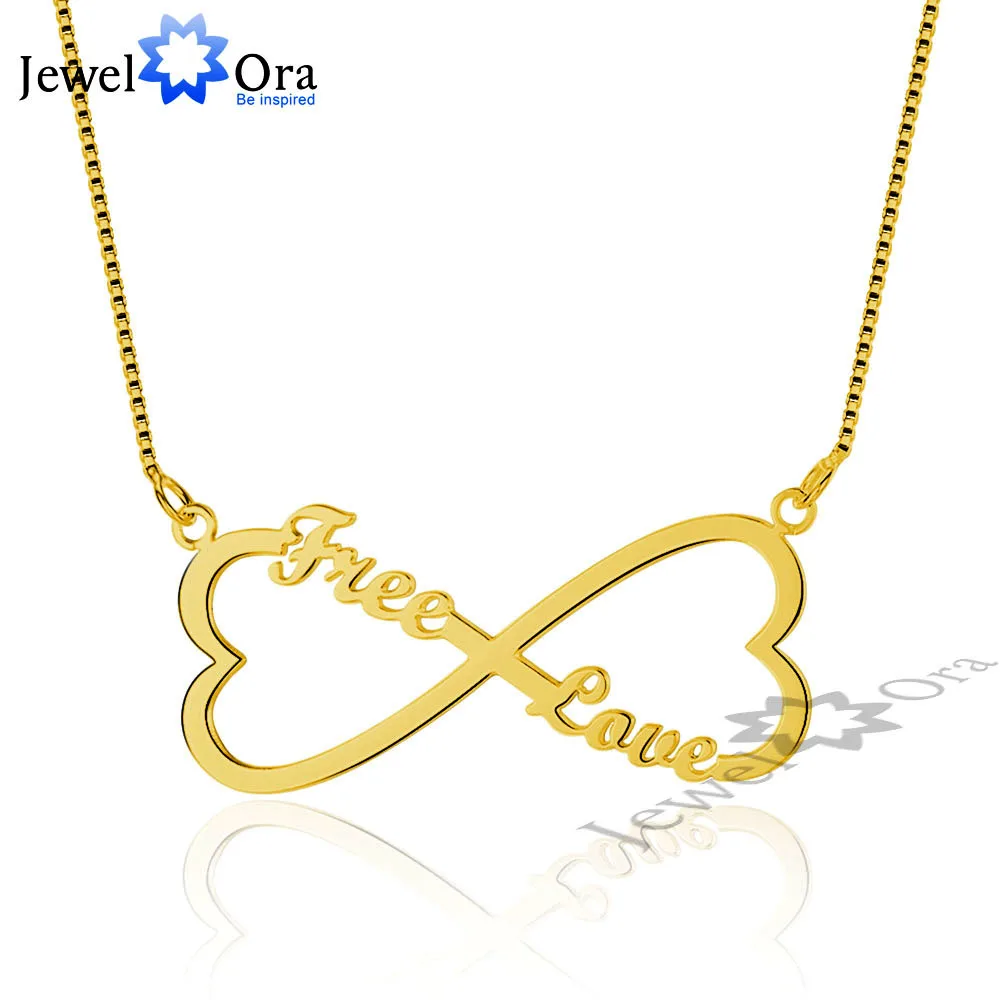 925 Sterling Silver Double Heart Name Necklace Gold Color Personalized Necklace & Pendant Best Friend Gift (JewelOra NE101546)
925 Sterling Silver Double Heart Name Necklace Gold Color Personalized Necklace & Pendant Best Friend Gift (JewelOra NE101546)