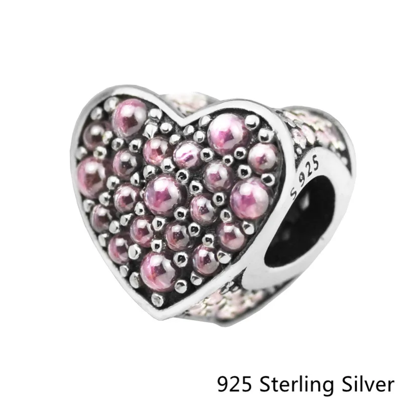CKK Pink Dazzling Heart Charms 925 Sterling Silver Beads Original Jewelry Making Fits For Bracelets & Bangle
CKK Pink Dazzling Heart Charms 925 Sterling Silver Beads Original Jewelry Making Fits For Bracelets & Bangle
