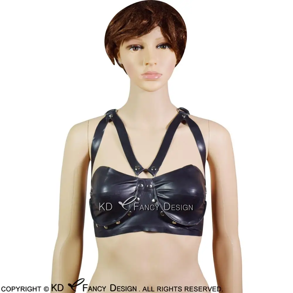 Black Sexy Latex Bra With Rivets Buttons At Back D Ring Rubber Bras Lingerie Brassieres BRA-0012
Black Sexy Latex Bra With Rivets Buttons At Back D Ring Rubber Bras Lingerie Brassieres BRA-0012