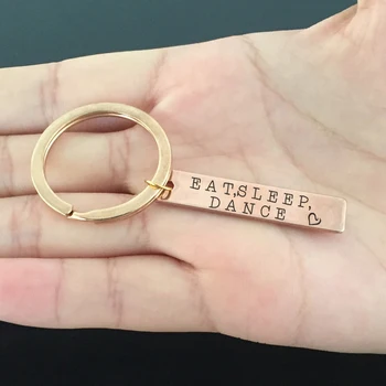 High Quality Engraved Keychain Heart Eat Sleep Dance Car Key Tag Stainless Steel keyring Lady Bag Charm Jewelry Cute Key Holder
High Quality Engraved Keychain Heart Eat Sleep Dance Car Key Tag Stainless Steel keyring Lady Bag Charm Jewelry Cute Key Holder