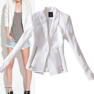 Women Clothing korean fashion clothing Street Snap Zipper Pure White Suit Small Short Coat Basics Jacket top underwear WWT8594
Women Clothing korean fashion clothing Street Snap Zipper Pure White Suit Small Short Coat Basics Jacket top underwear WWT8594