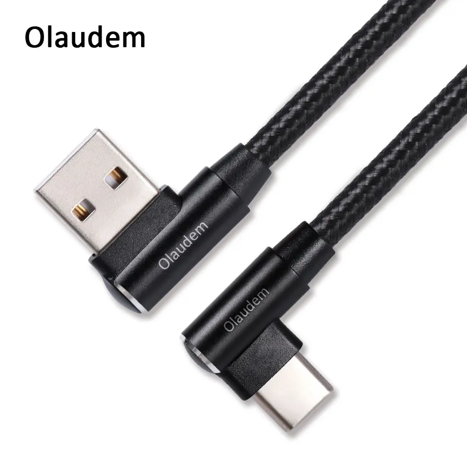 Шейные скобки... плетеный нейлоновый 90 градусов кабель USB C для huawei P10 Быстрая