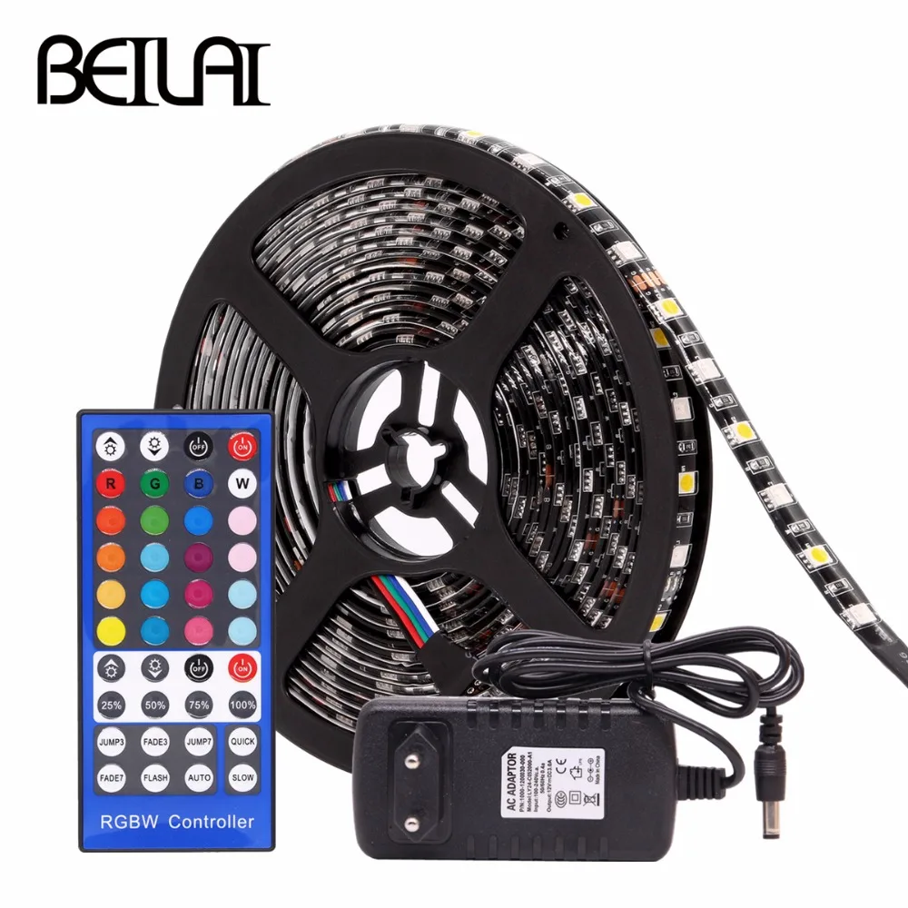 RGB Светодиодная лента Водонепроницаемая DC12V 5050 черная печатная плата wifi RGBWW RGBW