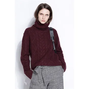 2019 New Female Cashmere Sweater Women Twist Pullover Sweater Long Sleeve High Collar Spring Autumn Female Knitted Pullover N676
2019 New Female Cashmere Sweater Women Twist Pullover Sweater Long Sleeve High Collar Spring Autumn Female Knitted Pullover N676