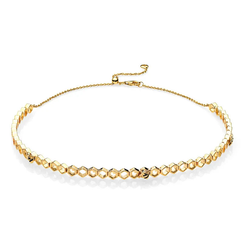 New 925 Sterling Silver Shine Golden Honeybee Choker Necklace For Women Wedding Birthday Party Gift Fit Original Pans Jewelry
New 925 Sterling Silver Shine Golden Honeybee Choker Necklace For Women Wedding Birthday Party Gift Fit Original Pans Jewelry