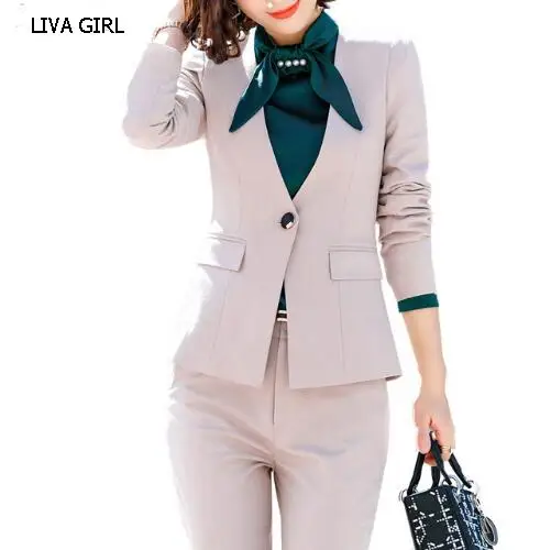 2019 Spring fashion Formal interview Pants suits OL long sleeve sim blazer and pants office lady plus size work wear Apricot
2019 Spring fashion Formal interview Pants suits OL long sleeve sim blazer and pants office lady plus size work wear Apricot