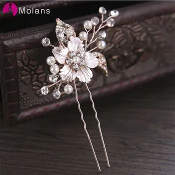 MOLANS Ancient Pearl Floral Diamond Hairpins for Women Hand-knitted Twisted Alloy Leaf Inlaid Drill Wedding Hair Accessories
MOLANS Ancient Pearl Floral Diamond Hairpins for Women Hand-knitted Twisted Alloy Leaf Inlaid Drill Wedding Hair Accessories