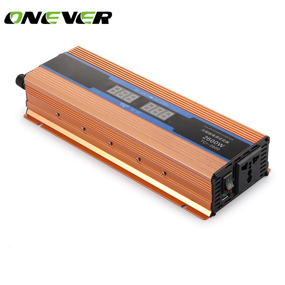 Onever 2600W Car Inverter 12v to 220v Digital Display 50Hz Auto Inverter 220v Cigarette Lighter Plug Power Converter Inverter
Onever 2600W Car Inverter 12v to 220v Digital Display 50Hz Auto Inverter 220v Cigarette Lighter Plug Power Converter Inverter