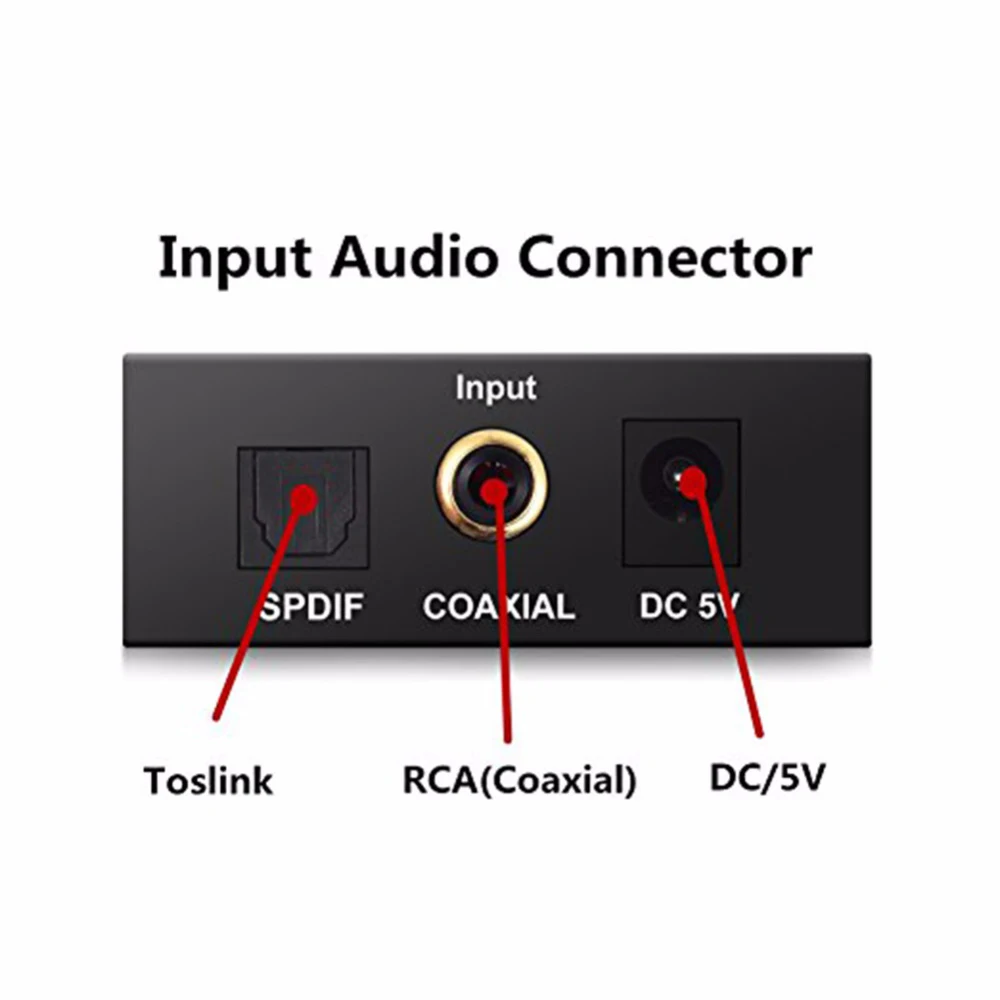 Digital to Analog Audio Converter Amplifier Decoder Optical Fiber Coaxial Signal to Analog Stereo Audio Adapter 3.5MM Jack 2*R
Digital to Analog Audio Converter Amplifier Decoder Optical Fiber Coaxial Signal to Analog Stereo Audio Adapter 3.5MM Jack 2*R