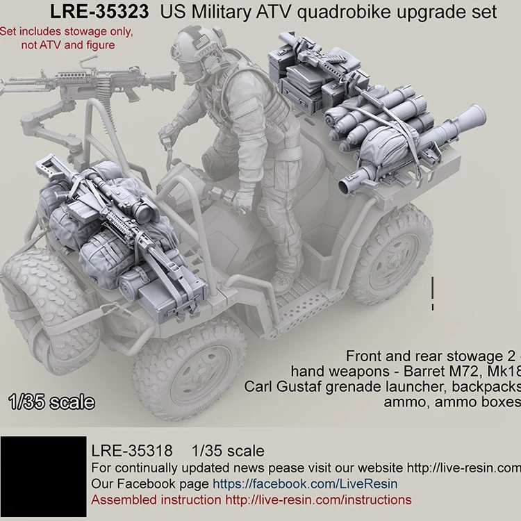 1/35 US Military ATV quadrobike upgrade set - Weaponry, Resin Model soldier GK, Unassembled and unpainted kit
1/35 US Military ATV quadrobike upgrade set - Weaponry, Resin Model soldier GK, Unassembled and unpainted kit