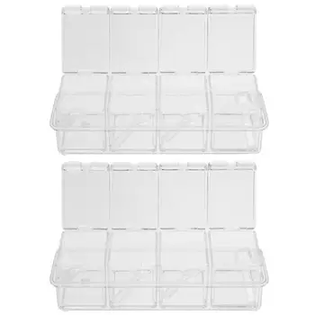2pcs Seasoning Rack Durable 4 compartments Clear Seasoning Box Storage Container Condiment Jars with Spoon for Seasoning Jewelry
2pcs Seasoning Rack Durable 4 compartments Clear Seasoning Box Storage Container Condiment Jars with Spoon for Seasoning Jewelry