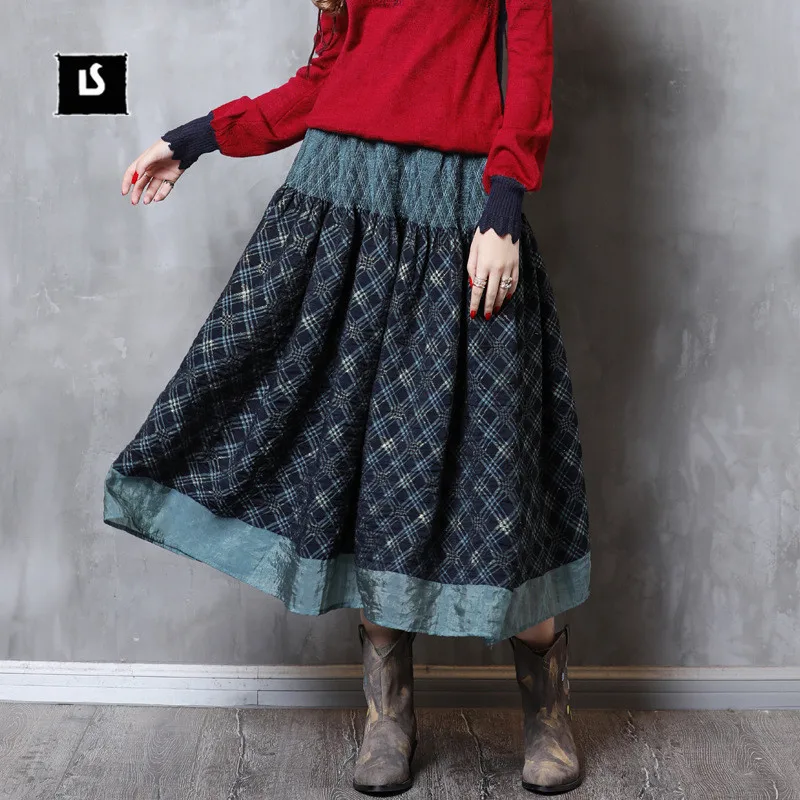 Vintage Autumn Winter Women Midi Skirt 2018 Lady Elastic High Waist Floral A-line Swing Pleated Cotton Ethic Skirts
Vintage Autumn Winter Women Midi Skirt 2018 Lady Elastic High Waist Floral A-line Swing Pleated Cotton Ethic Skirts