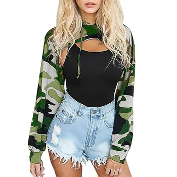 Women Hoodie Sexy Gothic Punk Camouflage Print Drawstring Crop Top Hooded Pullover Sweatshirt Casual Tops Plus Size#Zer
Women Hoodie Sexy Gothic Punk Camouflage Print Drawstring Crop Top Hooded Pullover Sweatshirt Casual Tops Plus Size#Zer