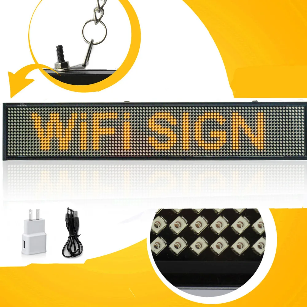Yellow Led sign -50cm Android WIFI wireless Remote Control Programmable Scrolling Message LED Advertising Display Board
Yellow Led sign -50cm Android WIFI wireless Remote Control Programmable Scrolling Message LED Advertising Display Board