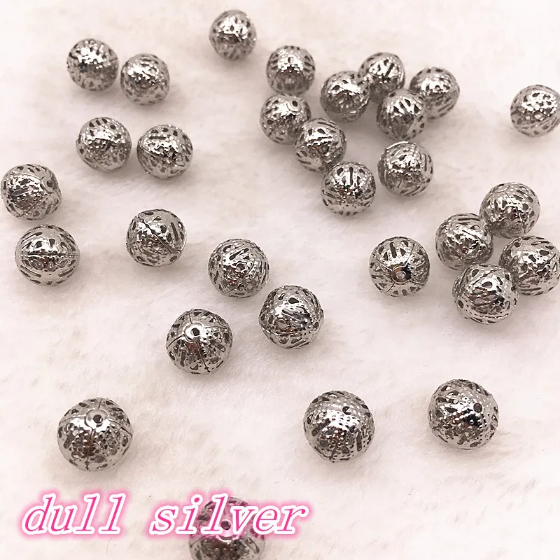 150-30pcs 4/6/8/10mm Hollow Ball Flower Beads Metal Charms dull silver Plated Filigree Spacer Beads For Jewelry Making
150-30pcs 4/6/8/10mm Hollow Ball Flower Beads Metal Charms dull silver Plated Filigree Spacer Beads For Jewelry Making