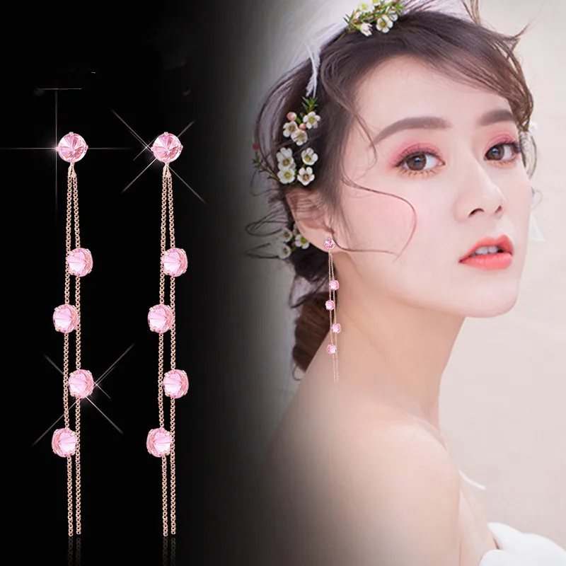 Modern Women's Earrings 2018 Crystal Prevent Allergy Long Tassel Dangle Earrings Korean Fashion Trendy Jewelry Women Accessories
Modern Women's Earrings 2018 Crystal Prevent Allergy Long Tassel Dangle Earrings Korean Fashion Trendy Jewelry Women Accessories