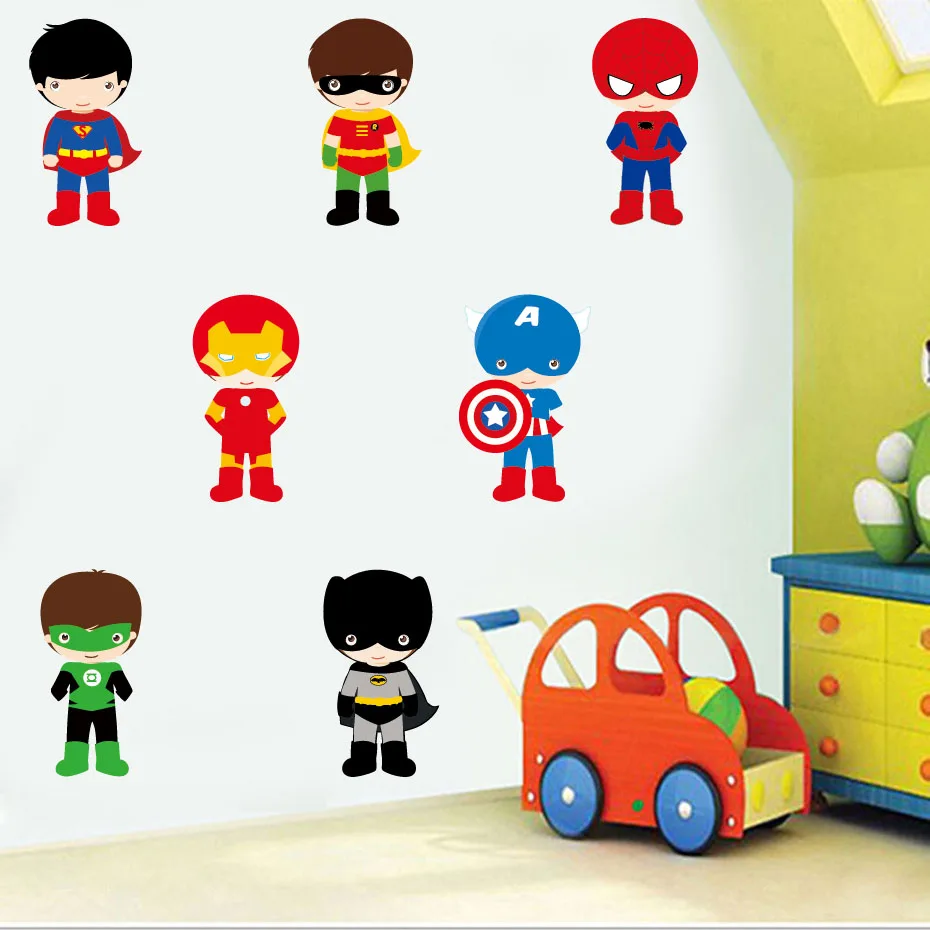 Superhero Cartoon Anime Wall Art Decals For Kids Nursery Bedroom Removable Wallpaper Modern Home Decor Vinyl Color Wall Sticker
Superhero Cartoon Anime Wall Art Decals For Kids Nursery Bedroom Removable Wallpaper Modern Home Decor Vinyl Color Wall Sticker